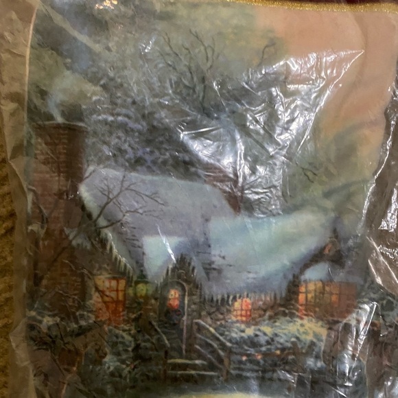 Vintage Thomas Kinkade Set Of 2 Silent Night and A Christmas Welcome Stockings - Picture 11 of 14